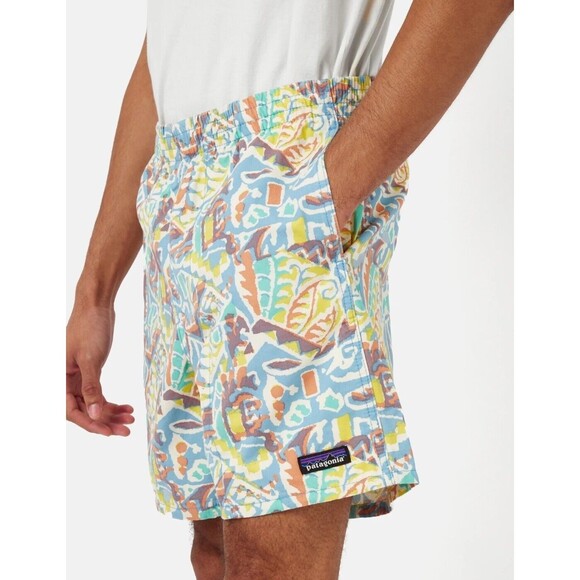 Patagonia Funhoggers Shorts Men S Thriving Planet Lago Blue Large NWT @h5